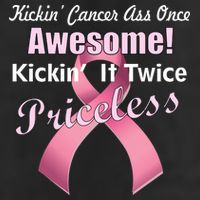 Kickin' Cancer's Ass One Awesome Twice Priceless 7 Panel Mesh Trucker Snapback Hat