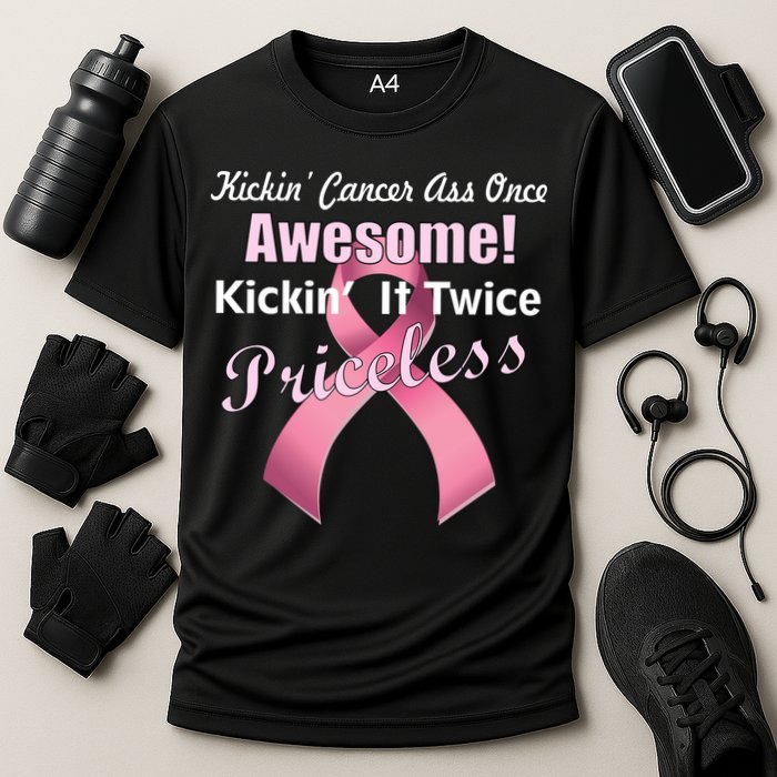 Kickin' Cancer's Ass One Awesome Twice Priceless Cooling Performance Crew T-Shirt