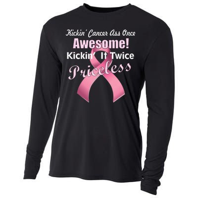 Kickin' Cancer's Ass One Awesome Twice Priceless Cooling Performance Long Sleeve Crew