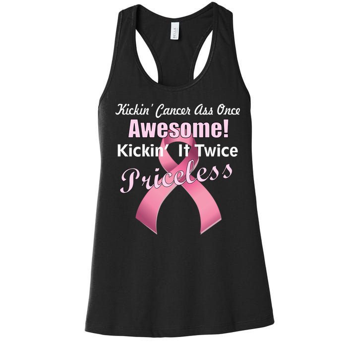 Kickin' Cancer's Ass One Awesome Twice Priceless Women's Racerback Tank