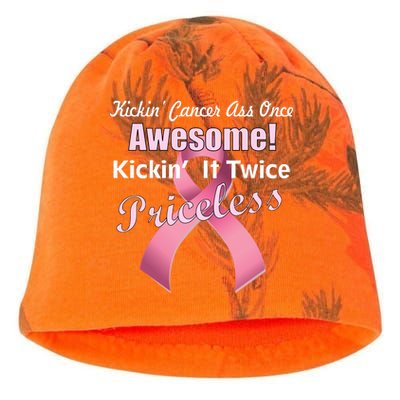 Kickin' Cancer's Ass One Awesome Twice Priceless Kati - Camo Knit Beanie