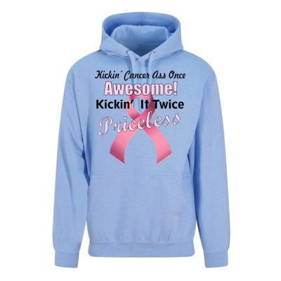 Kickin' Cancer's Ass One Awesome Twice Priceless Unisex Surf Hoodie