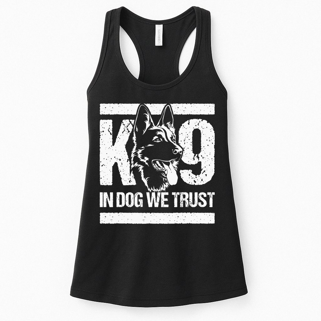 K9 In Dogs We Trust Blue Line K9 Dog Unit Police Officer Womens Tank Top