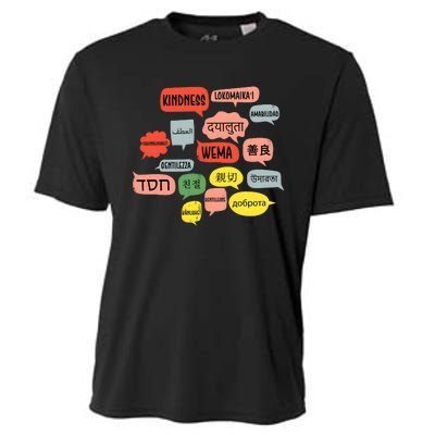 Kindness In Different Languages Cooling Performance Crew T-Shirt