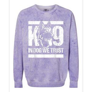 K9 In Dogs We Trust Blue Line K9 Dog Unit Police Officer Colorblast Crewneck Sweatshirt