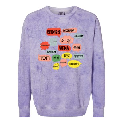 Kindness In Different Languages Colorblast Crewneck Sweatshirt