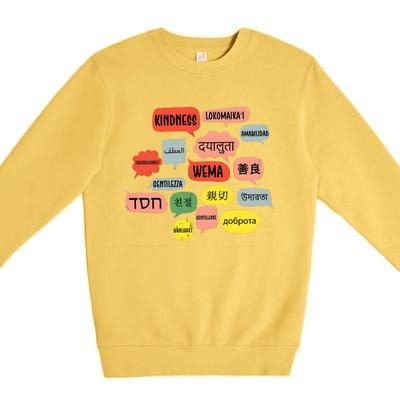 Kindness In Different Languages Premium Crewneck Sweatshirt