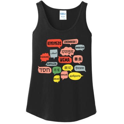 Kindness In Different Languages Ladies Essential Tank