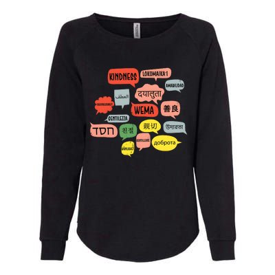 Kindness In Different Languages Womens California Wash Sweatshirt