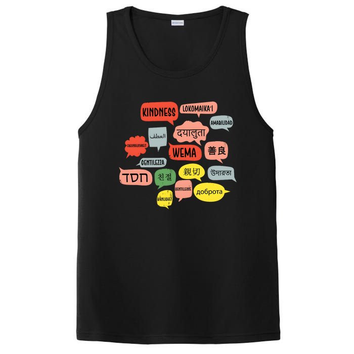 Kindness In Different Languages PosiCharge Competitor Tank