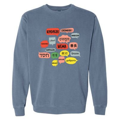 Kindness In Different Languages Garment-Dyed Sweatshirt