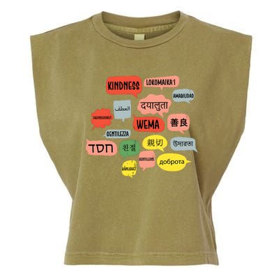 Kindness In Different Languages Garment-Dyed Women's Muscle Tee