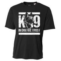 K9 In Dogs We Trust Blue Line K9 Dog Unit Police Officer Cooling Performance Crew T-Shirt