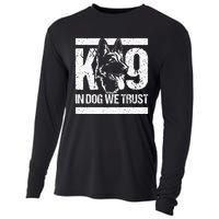 K9 In Dogs We Trust Blue Line K9 Dog Unit Police Officer Cooling Performance Long Sleeve Crew