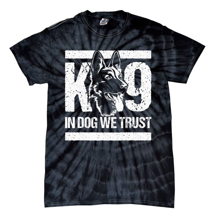 K9 In Dogs We Trust Blue Line K9 Dog Unit Police Officer Tie-Dye T-Shirt