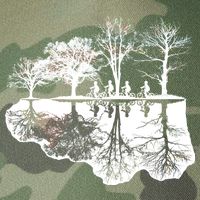 Kids Riding Bikes Through Trees Upside Down Legacy Tie Dye Trucker Hat