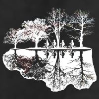 Kids Riding Bikes Through Trees Upside Down Garment-Dyed Fleece Hoodie