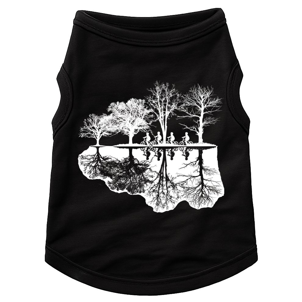 Kids Riding Bikes Through Trees Upside Down Doggie Tank