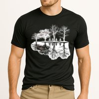 Kids Riding Bikes Through Trees Upside Down Performance Shirt