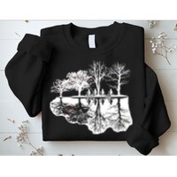 Kids Riding Bikes Through Trees Upside Down Sweatshirt