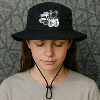 Kids Riding Bikes Through Trees Upside Down Bucket Hat