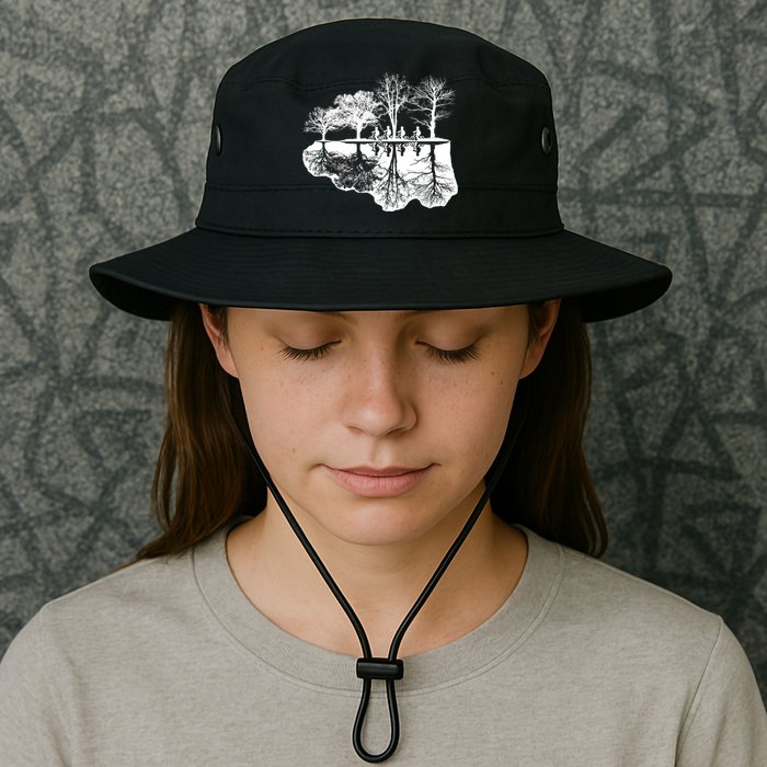 Kids Riding Bikes Through Trees Upside Down Bucket Hat