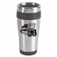Kids Riding Bikes Through Trees Upside Down 16oz Travel Tumbler