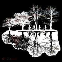 Kids Riding Bikes Through Trees Upside Down Magnet