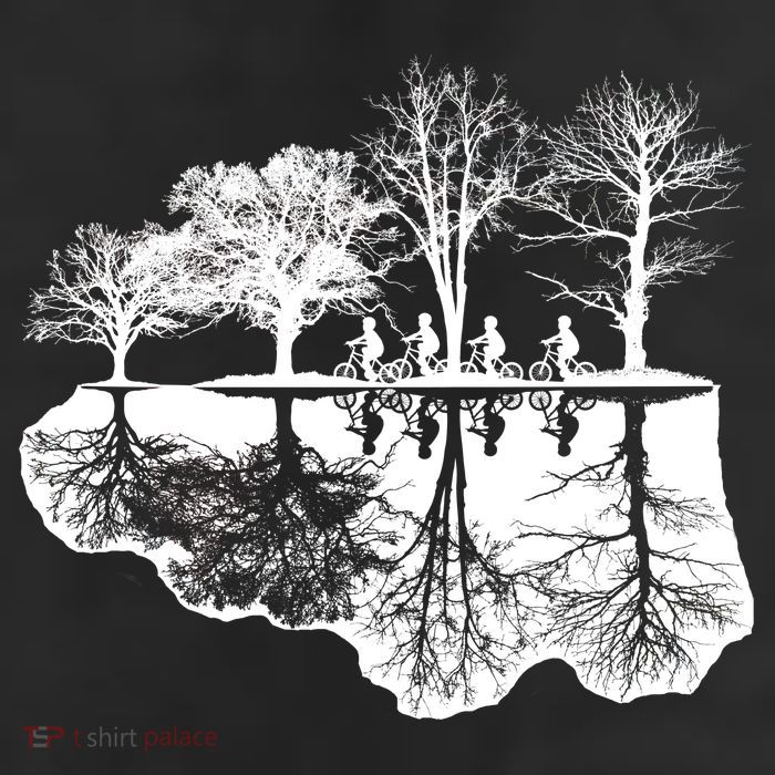 Kids Riding Bikes Through Trees Upside Down 25L Jumbo Tote