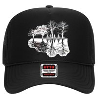 Kids Riding Bikes Through Trees Upside Down Trucker Hat