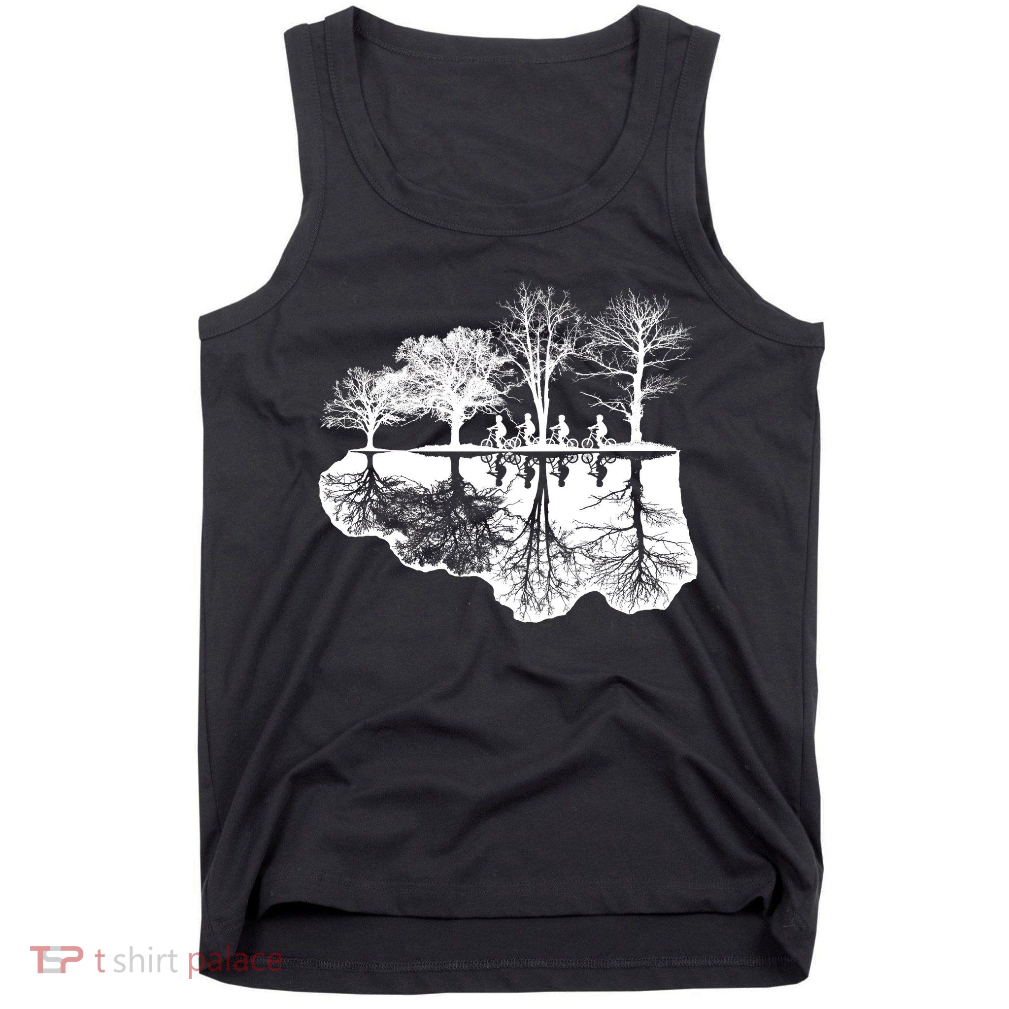 Kids Riding Bikes Through Trees Upside Down Tank Top