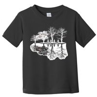 Kids Riding Bikes Through Trees Upside Down Toddler T-Shirt