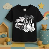 Kids Riding Bikes Through Trees Upside Down Toddler T-Shirt