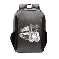 Kids Riding Bikes Through Trees Upside Down Vector Backpack