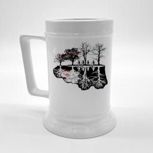 Kids Riding Bikes Through Trees Upside Down Beer Stein