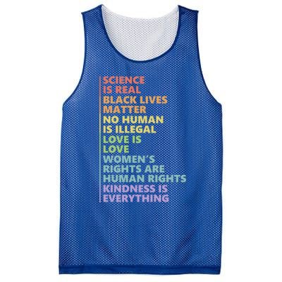 Kindness Is Everything Science Is Real Love Is Love Cute Gift Mesh Reversible Basketball Jersey Tank