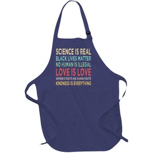 Kindness Is Everything Science Is Real Love Is Love Full-Length Apron With Pockets