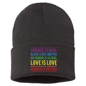 Kindness Is EVERYTHING Science Is Real Love Is Love Sustainable Knit Beanie