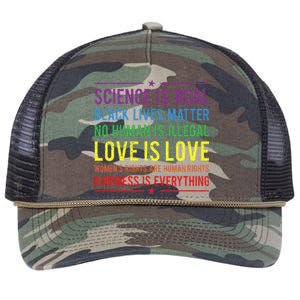 Kindness Is EVERYTHING Science Is Real Love Is Love Retro Rope Trucker Hat Cap