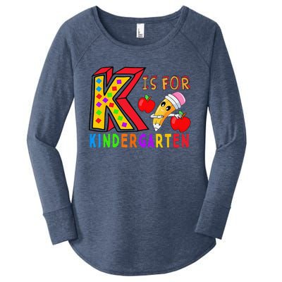 K Is For Kindergarten Student Teacher First Day Of School Women's Perfect Tri Tunic Long Sleeve Shirt