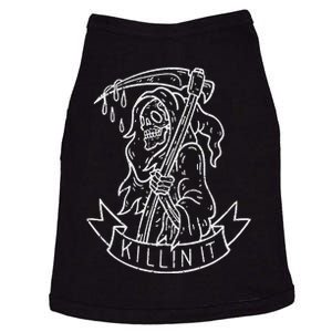 Killin It Funny Grim Reaper Distressed Tattoo Art Graphic Doggie Tank