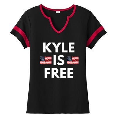 Kyle Is Free USA Ladies Halftime Notch Neck Tee