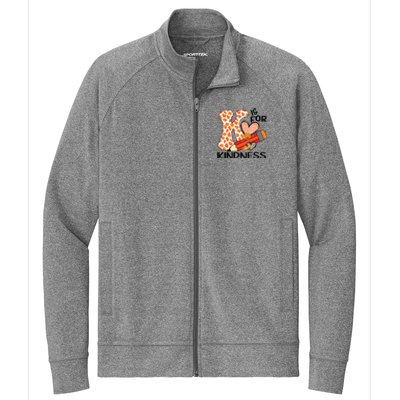 K Is For Kindness Orange Anti Bullying Unity Day Teacher Stretch Full-Zip Cadet Jacket