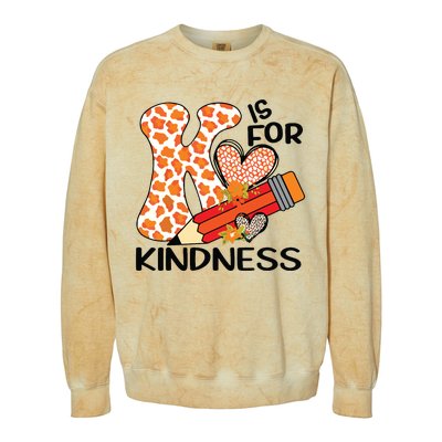 K Is For Kindness Orange Anti Bullying Unity Day Teacher Colorblast Crewneck Sweatshirt