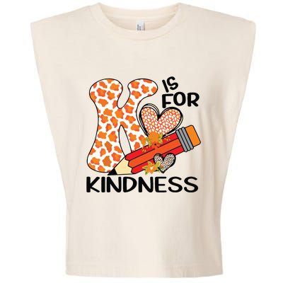 K Is For Kindness Orange Anti Bullying Unity Day Teacher Garment-Dyed Women's Muscle Tee