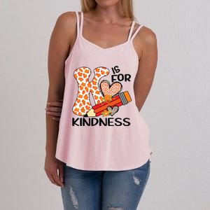 K Is For Kindness Orange Anti Bullying Unity Day Teacher Women's Strappy Tank