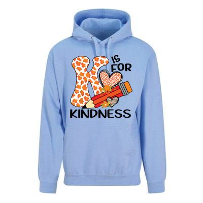 K Is For Kindness Orange Anti Bullying Unity Day Teacher Unisex Surf Hoodie