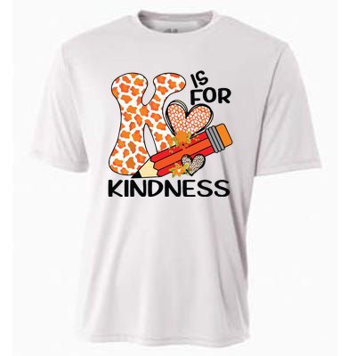 K Is For Kindness Orange Anti Bullying Unity Day Teacher Cooling Performance Crew T-Shirt