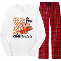 K Is For Kindness Orange Anti Bullying Unity Day Teacher Long Sleeve Pajama Set