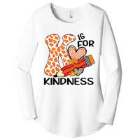 K Is For Kindness Orange Anti Bullying Unity Day Teacher Women's Perfect Tri Tunic Long Sleeve Shirt